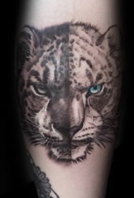 豹子纹身图案-9张凶猛异常的雪豹纹身图案