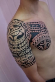 波利尼西亚部落的一组图腾纹身图案